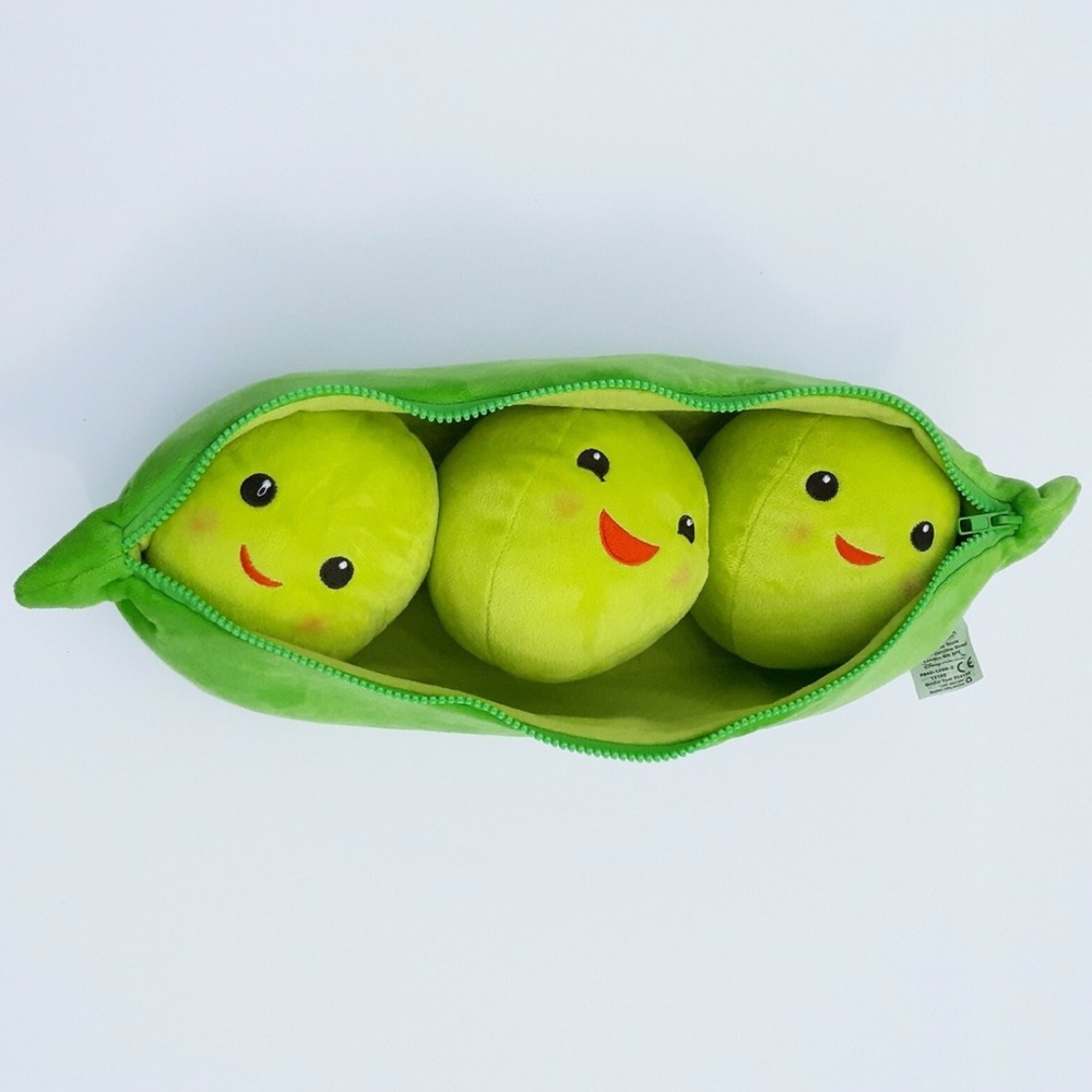 Disney Store Three Peas in A Pod Stuffed Plush Toy Story Zipper Pea Pod 17”
